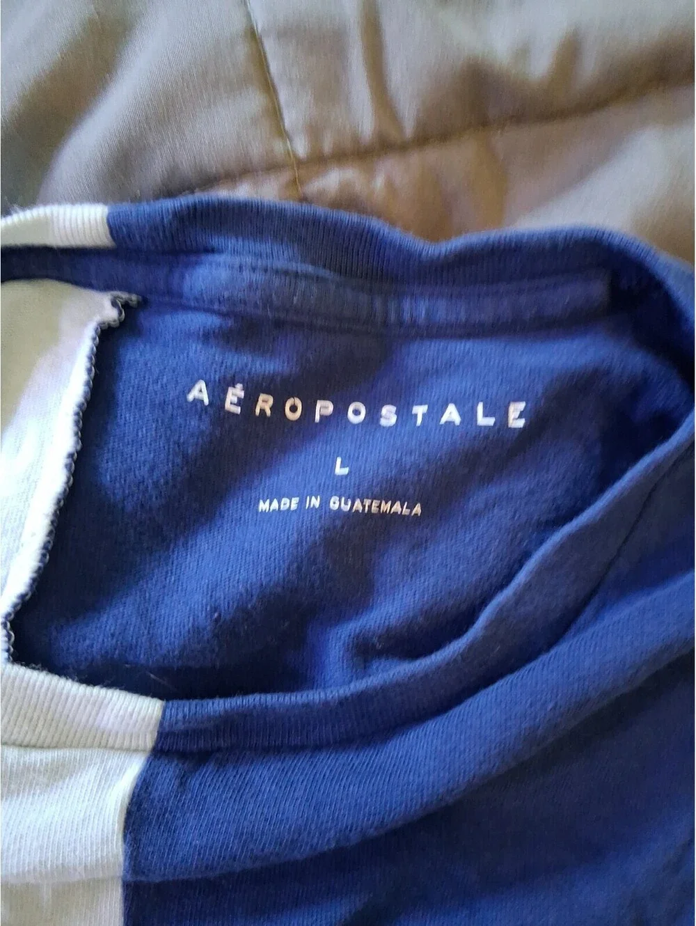 Aeropostale T-shirt Men Large Los Angeles New York Blue White Graphic E2